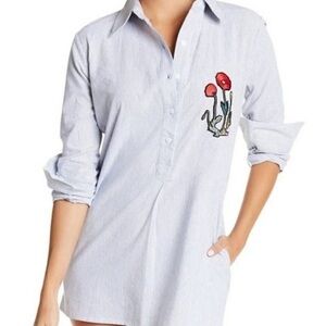 Sam Edelman Blue Striped Shirt